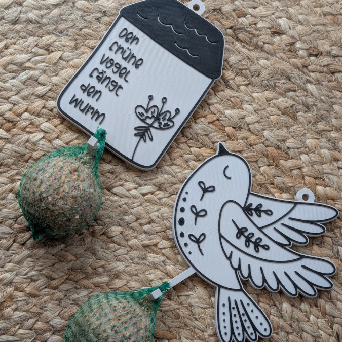 STL 3D Druck Datei Meisenknödel Halter Vogelfutter Halter 4 Designs zum hängen Garten – Bild 3