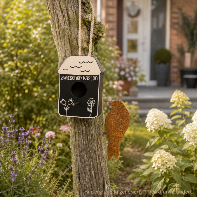 STL 3D Druck Datei Vogelhaus in 2 Designs zum hängen oder stecken inkl Adapter zum kleben für 6/8/10mm Stäbe Garten Zwitscherkasten B&B – Bild 4