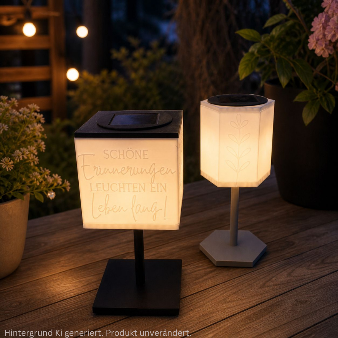 STL 3D Druck Datei Solarlampen Set jeweils 2 Designs in viereckig und 6 Eckig für 80mm Solarlichter 3D-Datei 3D Solarlampe Garten Outdoor