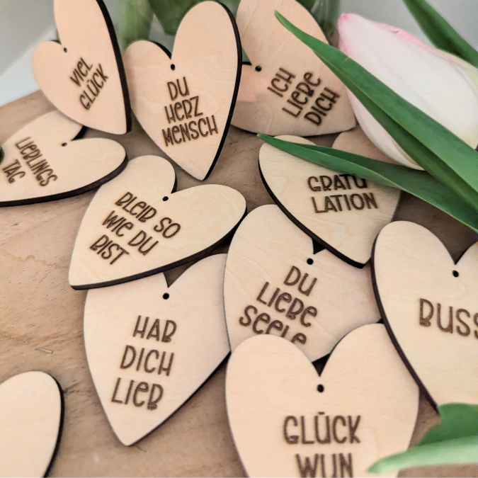 SVG Laserdatei Geschenkanhänger 15 Designs Herz Herzen verschiedene Anlässe Geschenkidee SVG Datei – Bild 6