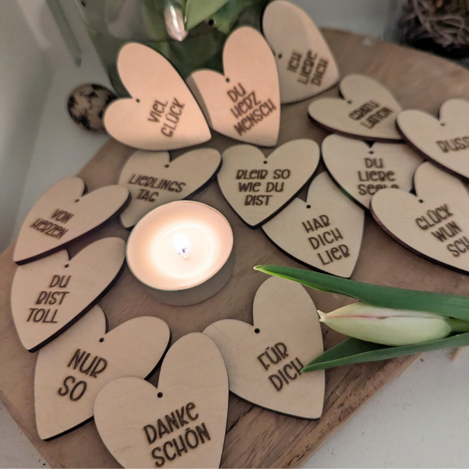 SVG Laserdatei Geschenkanhänger 15 Designs Herz Herzen verschiedene Anlässe Geschenkidee SVG Datei – Bild 7