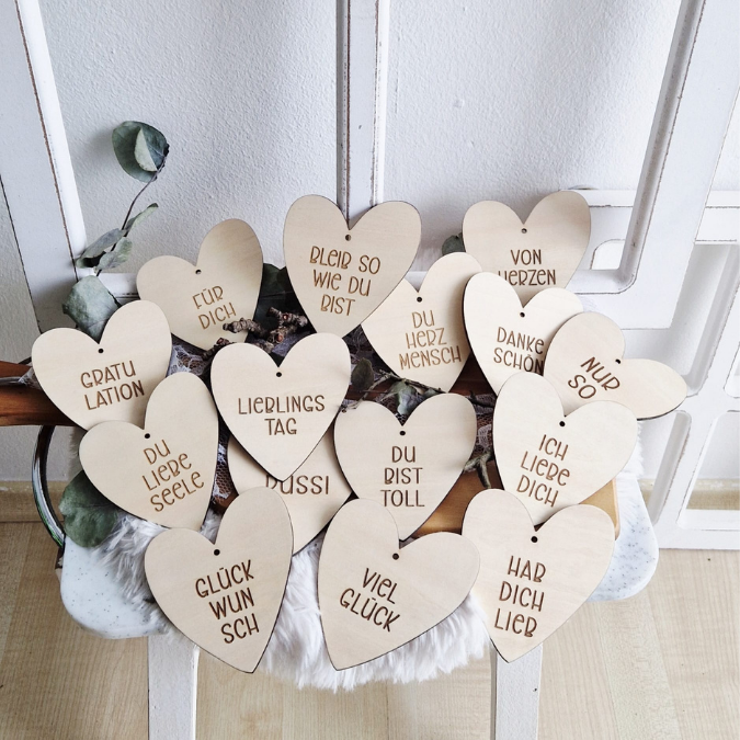 SVG Laserdatei Geschenkanhänger 15 Designs Herz Herzen verschiedene Anlässe Geschenkidee SVG Datei – Bild 15