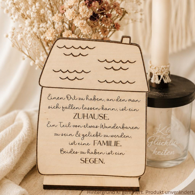 SVG Laserdatei Haus Zuhause Familie Segen Aufsteller und Wanddeko 3mm und 4mm SVG-Datei zum Einzug Hausbau Umzug – Bild 6