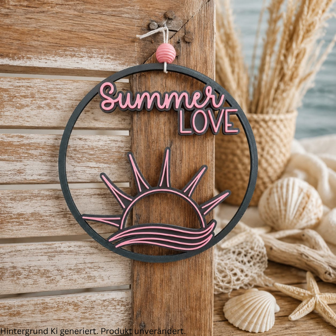 STL 3D Druck Datei Kränze 3er Sommer Urlaub Goodvibes Anhänger Geschenkidee 3D-Druck Datei – Bild 3