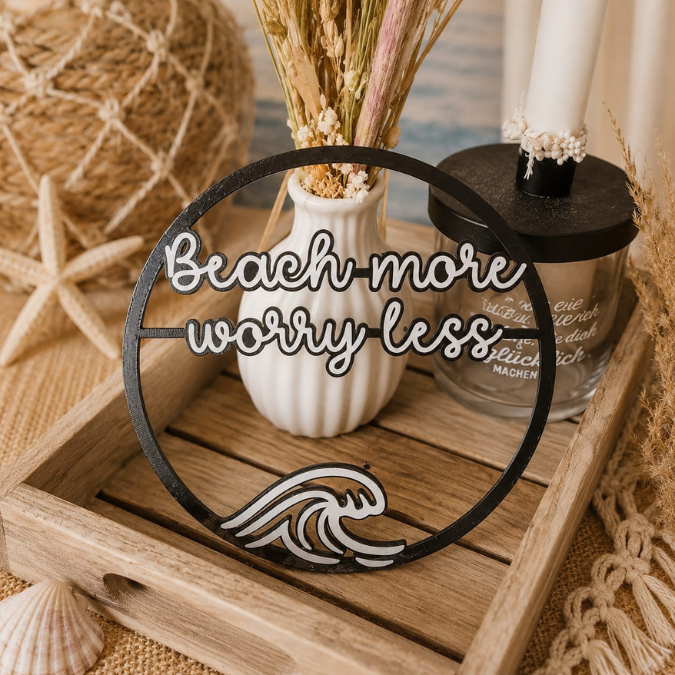 STL 3D Druck Datei Kränze 3er Sommer Urlaub Goodvibes Anhänger Geschenkidee 3D-Druck Datei – Bild 4