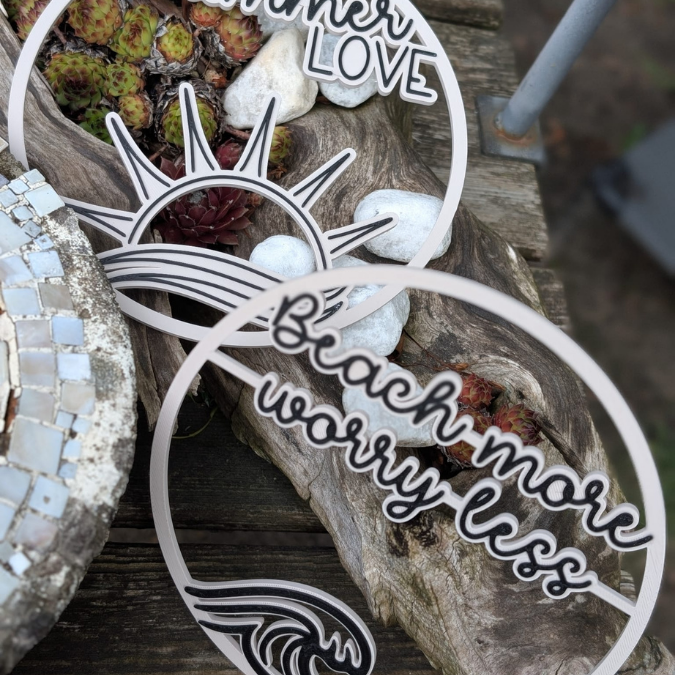 STL 3D Druck Datei Kränze 3er Sommer Urlaub Goodvibes Anhänger Geschenkidee 3D-Druck Datei – Bild 8