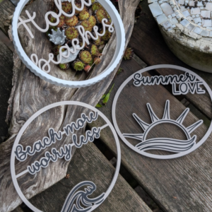 STL 3D Druck Datei Kränze 3er Sommer Urlaub Goodvibes Anhänger Geschenkidee 3D-Druck Datei