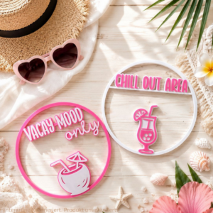 STL 3D Druck Datei Kränze 2er Drinks Sommer vacay chillout Cocktails Urlaub Anhänger Geschenkidee 3D-Druck Datei