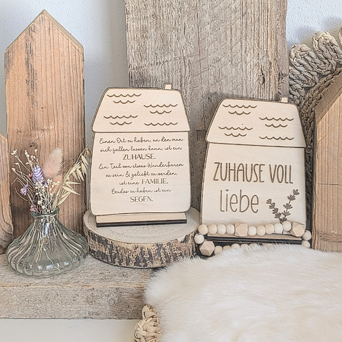 SVG Laserdatei Haus Zuhause Familie Segen Aufsteller und Wanddeko 3mm und 4mm SVG-Datei zum Einzug Hausbau Umzug – Bild 4