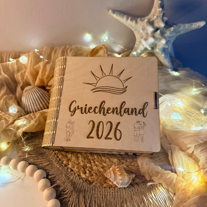 SVG Laserdatei Fotobuch Urlaub Buch Fotoalbum für Fotos Retro Rahmen Erinnerungen Urlaub Strand Sonne mit vielen Vorlagen SVG Datei 3 & 4mm – Bild 7