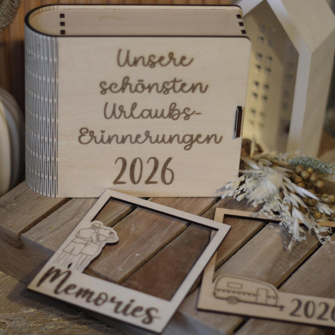 SVG Laserdatei Fotobuch Urlaub Buch Fotoalbum für Fotos Retro Rahmen Erinnerungen Urlaub Strand Sonne mit vielen Vorlagen SVG Datei 3 & 4mm – Bild 10