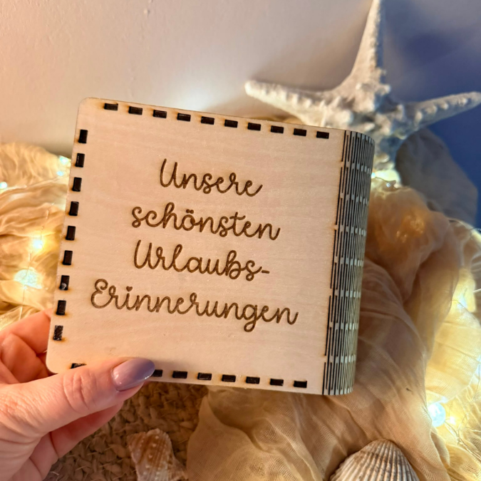 SVG Laserdatei Fotobuch Urlaub Buch Fotoalbum für Fotos Retro Rahmen Erinnerungen Urlaub Strand Sonne mit vielen Vorlagen SVG Datei 3 & 4mm – Bild 5