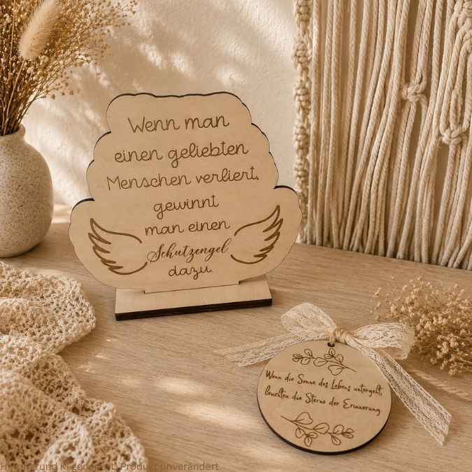 SVG Laserdatei Trauer Aufsteller und Holzscheiben für Verstorbene Erinnerung Anteilnahme Beerdigung 3mm 4 mm SVG Datei – Bild 3