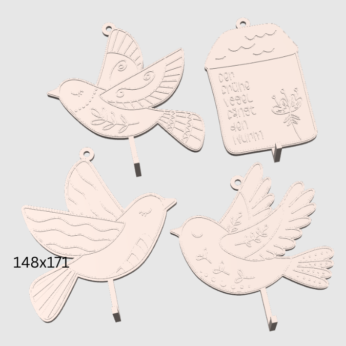 STL 3D Druck Datei Meisenknödel Halter Vogelfutter Halter 4 Designs zum hängen Garten – Bild 2