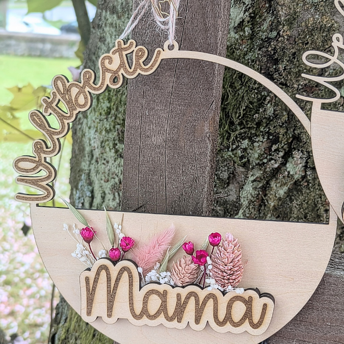7 Designs Weltbeste... Kranz zum füllen mit Blumen oder Geld freundin Schwester Patentante Muttertag Freundschaft Mama OmaSVG Laserdatei – Bild 4