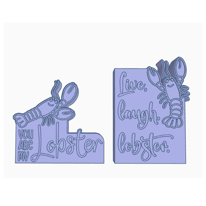 STL 3D Druck Datei 2 Designs live Laugh Lobster You are my lobster Maritime Deko Lustig Hummer Maritim Geschenkidee 3D-Druck Datei – Bild 2