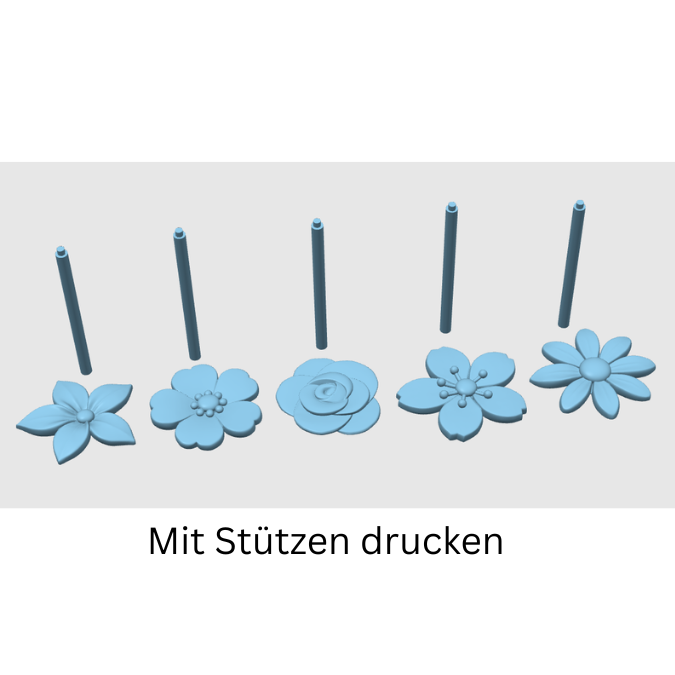 3MF 3D Druck Datei für Bambu 5er Set Skandi Blumen zum stecken Sommerblumen Blumenstrauß Blüten 3D-Datei 3D-Druck Vorlage Boho – Bild 2