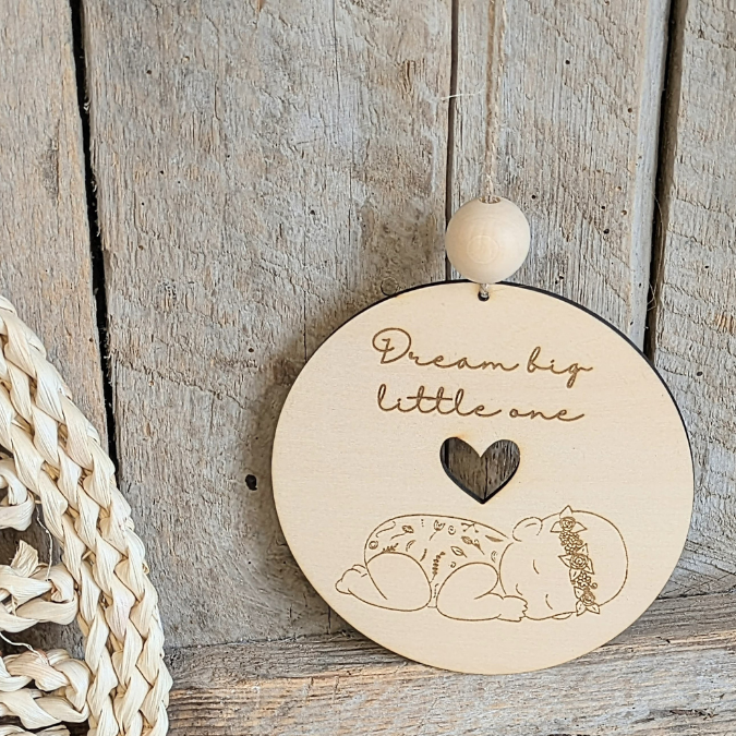 SVG Datei Laserdatei Baby Holzscheiben 3 Designs Babybett Kinderzimmerdeko to the moon and bacl sweet dreams Geburt – Bild 6