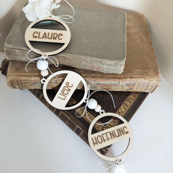 SVG Laser Datei Kranz Kränze 3er Set Glaube Liebe Hoffnung Laserdatei Deko geschenkidee Kirche Religion Türdeko – Bild 8