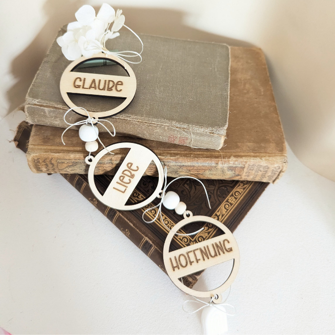 SVG Laser Datei Kranz Kränze 3er Set Glaube Liebe Hoffnung Laserdatei Deko geschenkidee Kirche Religion Türdeko – Bild 6