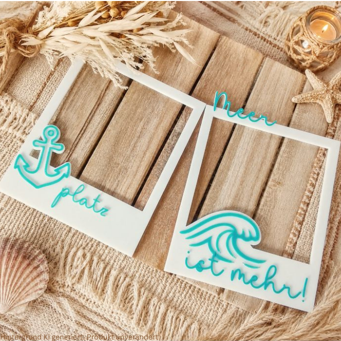 STL 3D Druck Datei 15 Stück Vintagerahmen Bilderrahmen Sommer inkl. Blanko zum personalisieren Fotoaccesoire Retro Fotos Urlaub 3D-Datei – Bild 11