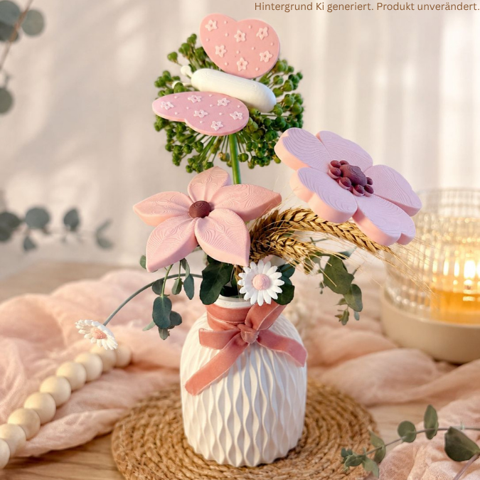 3MF 3D Druck Datei für Bambu 5er Set Skandi Blumen zum stecken Sommerblumen Blumenstrauß Blüten 3D-Datei 3D-Druck Vorlage Boho – Bild 5