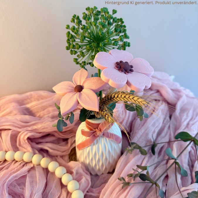 3MF 3D Druck Datei für Bambu 5er Set Skandi Blumen zum stecken Sommerblumen Blumenstrauß Blüten 3D-Datei 3D-Druck Vorlage Boho – Bild 10