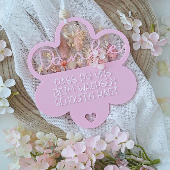STL 3D Druck Datei mit 3 Designs Danke Erzieherin Erzieher 3D-Druck Datei Kindergartenabschied Erzieherin Blume Danke mit Löchern für Blumen – Bild 11