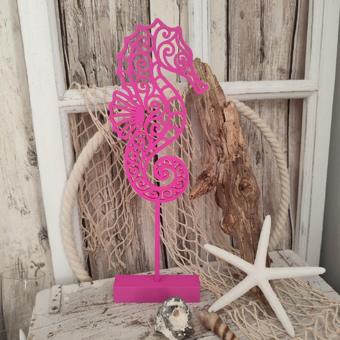 STL 3D Druck Datei Seepferdchen Seepferd 3er Set Klötzchendatei, Aufsteller und Wanddeko Maritim MeerGeschenkidee 3D-Druck Datei inkl Sockel – Bild 3