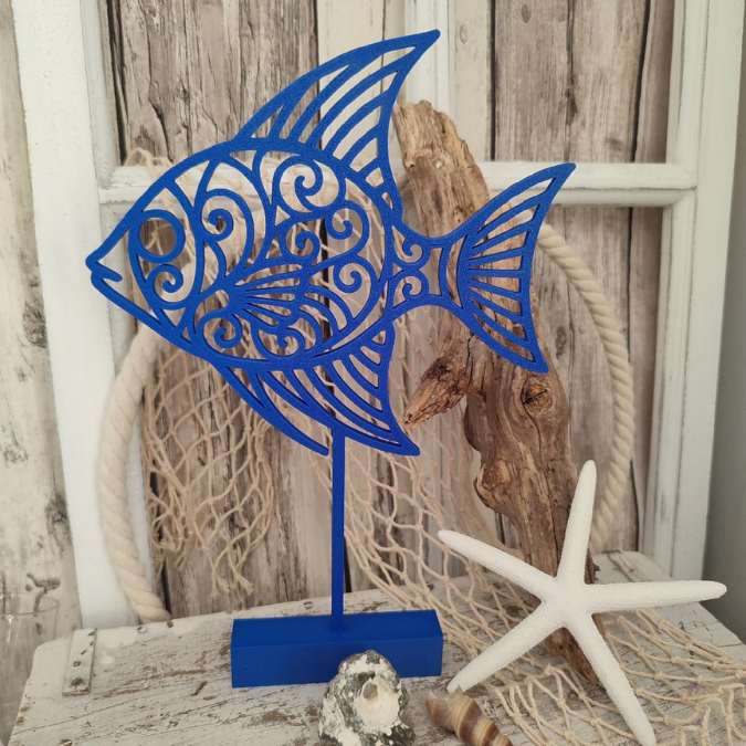 STL 3D Druck Datei Fisch 3er Set Klötzchendatei, Aufsteller und Wanddeko Maritim Meer Geschenkidee 3D-Druck Datei inkl Sockel – Bild 4