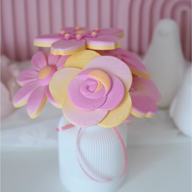 3MF 3D Druck Datei für Bambu 5er Set Skandi Blumen zum stecken Sommerblumen Blumenstrauß Blüten 3D-Datei 3D-Druck Vorlage Boho – Bild 20