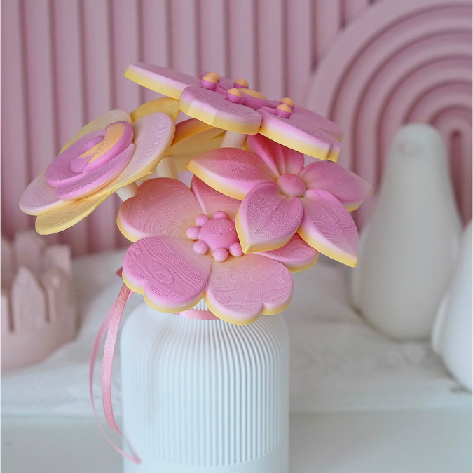 3MF 3D Druck Datei für Bambu 5er Set Skandi Blumen zum stecken Sommerblumen Blumenstrauß Blüten 3D-Datei 3D-Druck Vorlage Boho – Bild 11