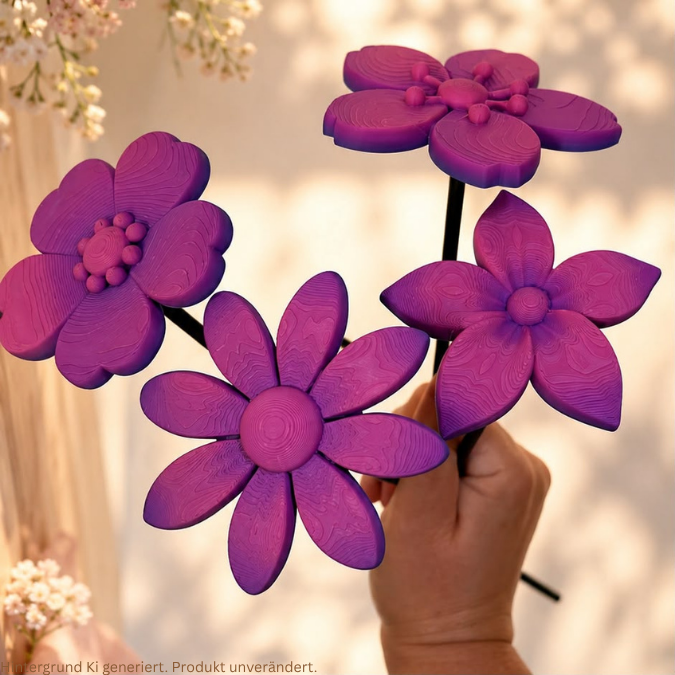 3MF 3D Druck Datei für Bambu 5er Set Skandi Blumen zum stecken Sommerblumen Blumenstrauß Blüten 3D-Datei 3D-Druck Vorlage Boho