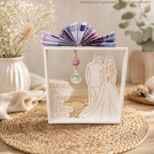 STL 3D Druck Datei Sonnennfänger Aufsteller Geldgeschenk Hochzeit Hochzeitsgeschenk Deko 3D-Datei 3D-Druck Vorlage Brautpaar Geschenkidee