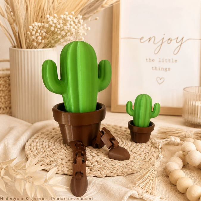 3Mf 3D Druck Datei 2er Set Wackelbeine Kakteen cute boho Deko Frühstück Kaktus mit Beinen Deko 3D-Druck kawaii – Bild 3