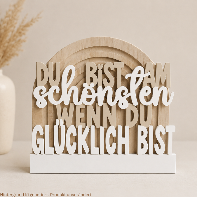 STL 3D Druck Datei 4er Set Klötzchenrahmen Du bist am schönsten wenn du glücklich bist Skandi 3D-Datei 3D-Druck Vorlage – Bild 11