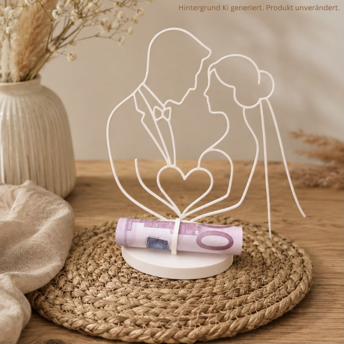 STL 3D Druck Datei Lineart Aufsteller Geldgeschenk Hochzeit Hochzeitsgeschenk Deko 3D-Datei 3D-Druck Vorlage Brautpaar Geschenkidee – Bild 6