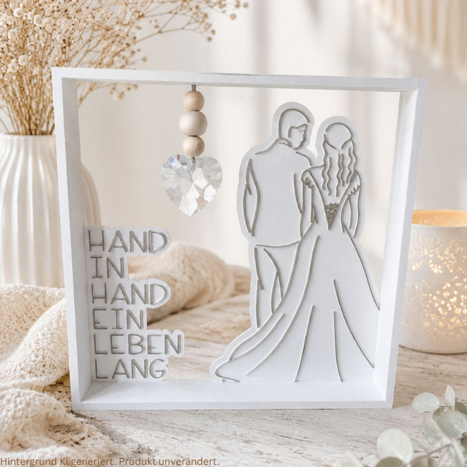 STL 3D Druck Datei Sonnennfänger Aufsteller Geldgeschenk Hochzeit Hochzeitsgeschenk Deko 3D-Datei 3D-Druck Vorlage Brautpaar Geschenkidee – Bild 3