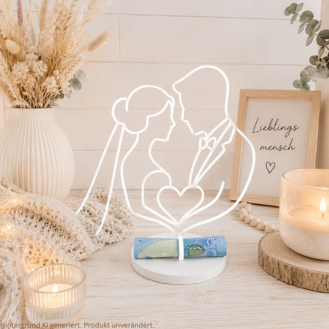 STL 3D Druck Datei Lineart Aufsteller Geldgeschenk Hochzeit Hochzeitsgeschenk Deko 3D-Datei 3D-Druck Vorlage Brautpaar Geschenkidee – Bild 7