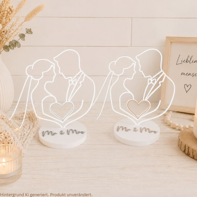 STL 3D Druck Datei Lineart Aufsteller Geldgeschenk Hochzeit Hochzeitsgeschenk Deko 3D-Datei 3D-Druck Vorlage Brautpaar Geschenkidee – Bild 8
