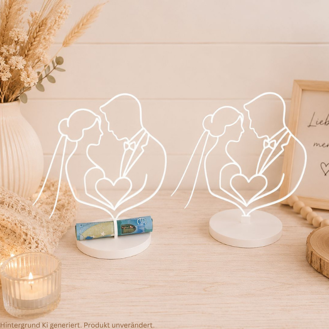 STL 3D Druck Datei Lineart Aufsteller Geldgeschenk Hochzeit Hochzeitsgeschenk Deko 3D-Datei 3D-Druck Vorlage Brautpaar Geschenkidee – Bild 11