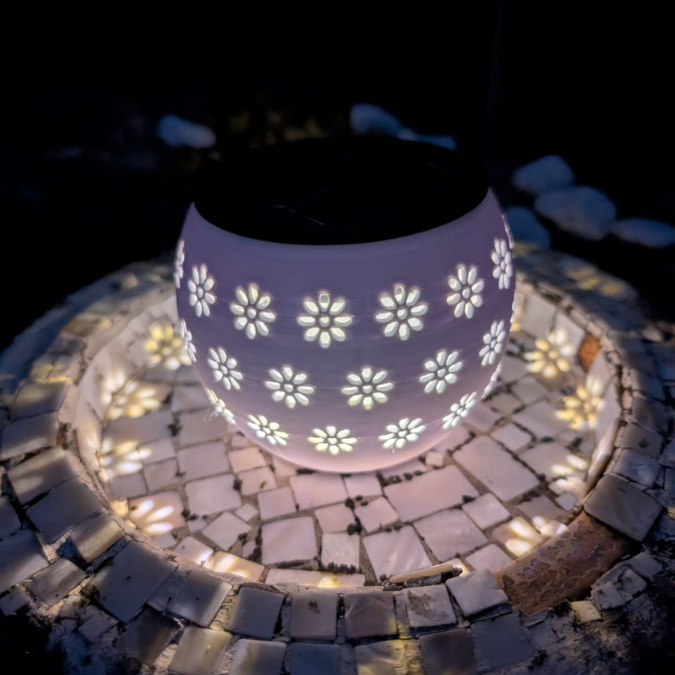3D Druck Datei STL 4er Set Windlicht Blumen für LED Lichter oder Solarlichter (8cm) zum stecken u. stellen inkl Stabhalter 6/8/10mm 3D-Druck – Bild 11