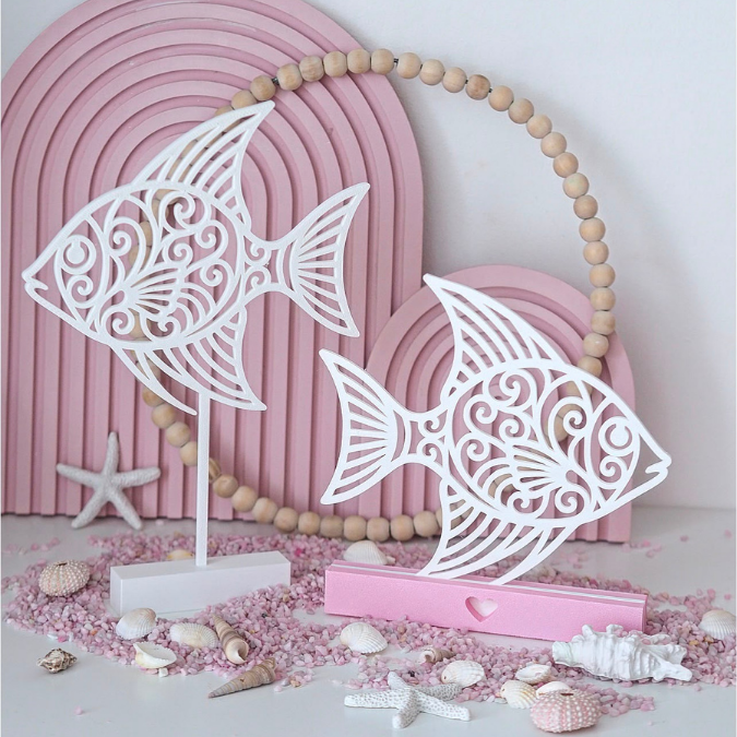 STL 3D Druck Datei Fisch 3er Set Klötzchendatei, Aufsteller und Wanddeko Maritim Meer Geschenkidee 3D-Druck Datei inkl Sockel – Bild 9