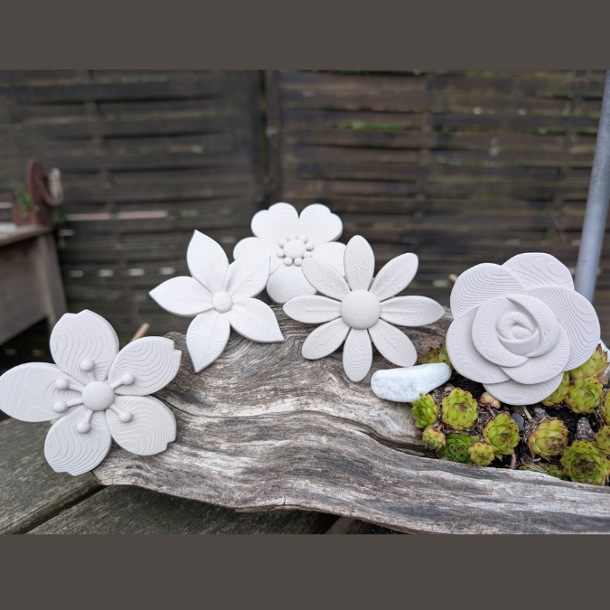 3MF 3D Druck Datei für Bambu 5er Set Skandi Blumen zum stecken Sommerblumen Blumenstrauß Blüten 3D-Datei 3D-Druck Vorlage Boho – Bild 3