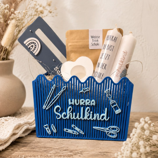 STL 3D Druck Datei Einschulung Schulkind Box mit Deckel zum kleben 2 Designs Schule 3D-Druck Datei 122x87x75 – Bild 3