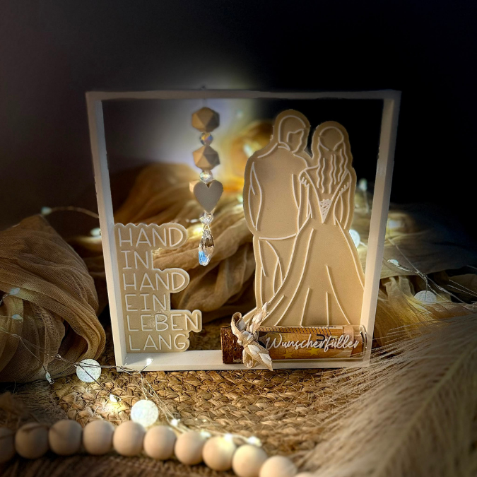STL 3D Druck Datei Sonnennfänger Aufsteller Geldgeschenk Hochzeit Hochzeitsgeschenk Deko 3D-Datei 3D-Druck Vorlage Brautpaar Geschenkidee – Bild 6