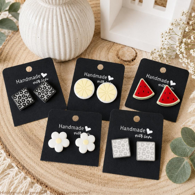 STL 3D Druck Datei 12 designs Ohrstecker Motive Streudeko Sommer gute Laune Geschenkidee Leo 3D-Druck Datei Schmuck