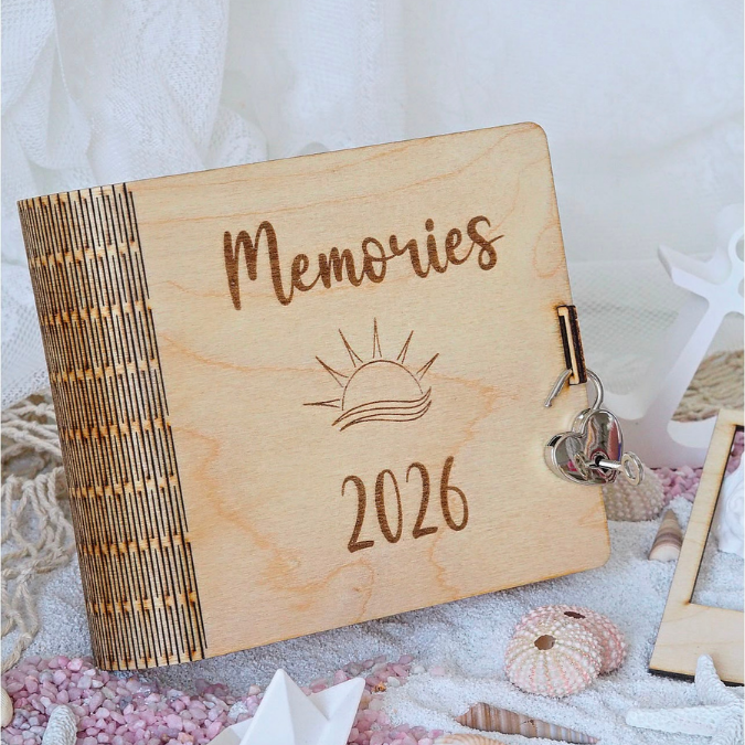 SVG Laserdatei Fotobuch Urlaub Buch Fotoalbum für Fotos Retro Rahmen Erinnerungen Urlaub Strand Sonne mit vielen Vorlagen SVG Datei 3 & 4mm – Bild 16