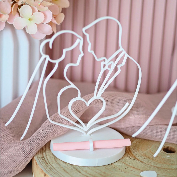 STL 3D Druck Datei Lineart Aufsteller Geldgeschenk Hochzeit Hochzeitsgeschenk Deko 3D-Datei 3D-Druck Vorlage Brautpaar Geschenkidee – Bild 14