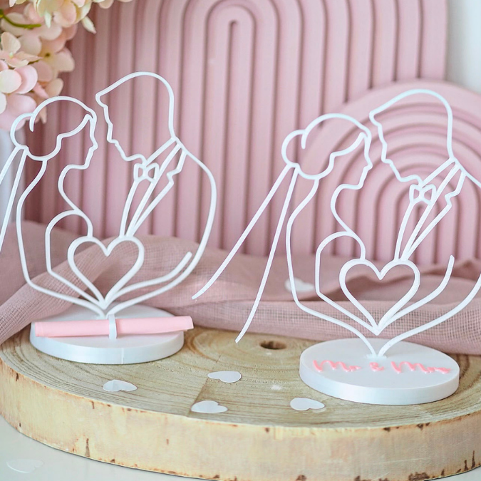 STL 3D Druck Datei Lineart Aufsteller Geldgeschenk Hochzeit Hochzeitsgeschenk Deko 3D-Datei 3D-Druck Vorlage Brautpaar Geschenkidee – Bild 3